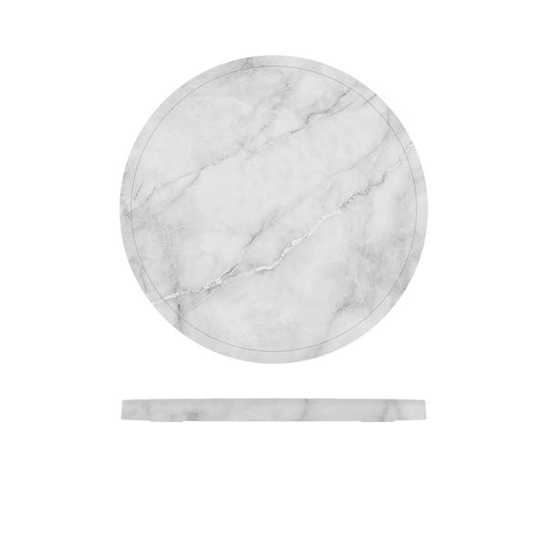White Marble Agra Melamine Round Slab 28.5cm - AG281324
