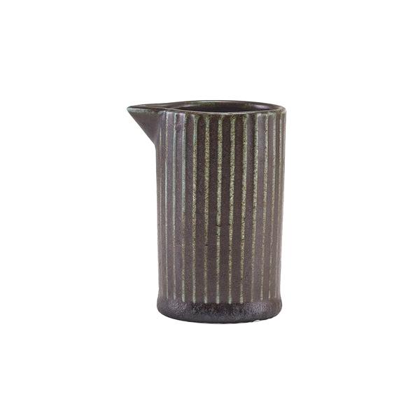 Terra Porcelain Black Fluted Jug 10cl/3.5oz - JUG-PBKF10 (Pack of 12)