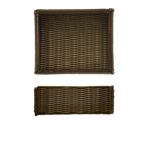 Foldable Polywicker GN 1/2 Basket 32.5 x 26.5 x 10cm - LB120109