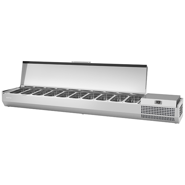 INFRICO 1/3 GASTRONORM PREP TOP WITH HINGED LID 2300MM(W) - VIP2330B13TA