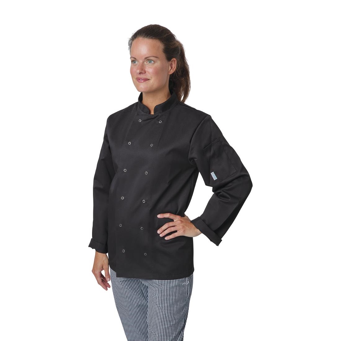 Whites Vegas Unisex Chefs Jacket Long Sleeve Black 5XL