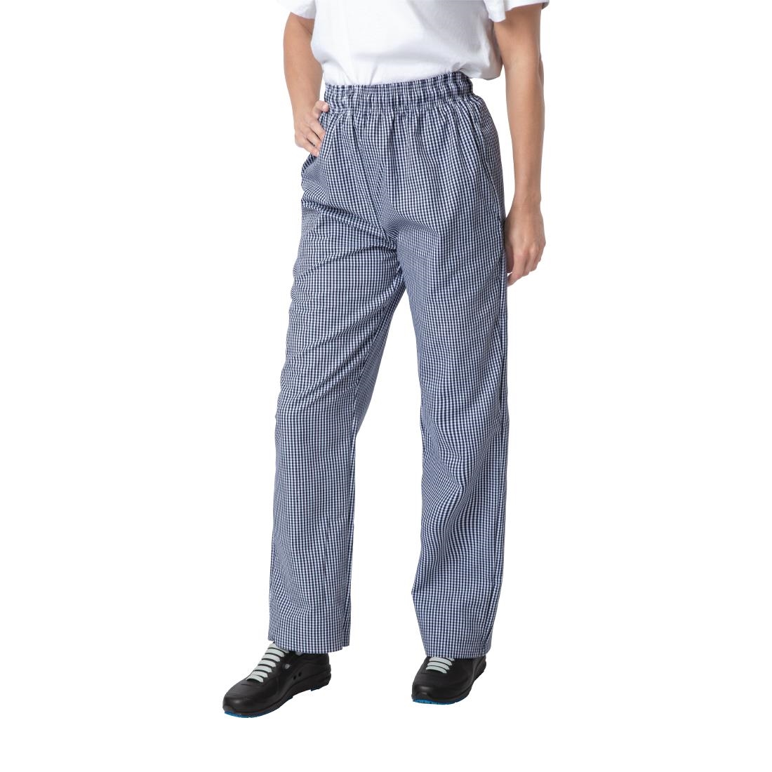 Whites Unisex Vegas Chefs Trousers Small Blue and White Check L