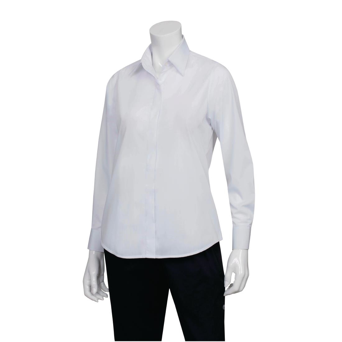 Chef Works Womens Long Sleeve Dress Shirt White L