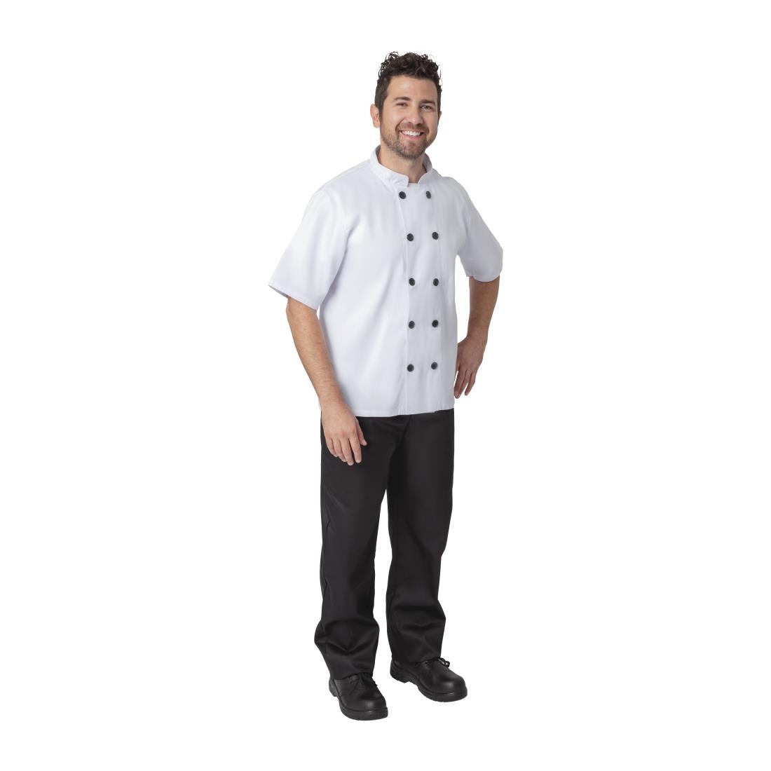 Nisbets Essentials Short Sleeve Chefs Jacket White S (Pack of 2)