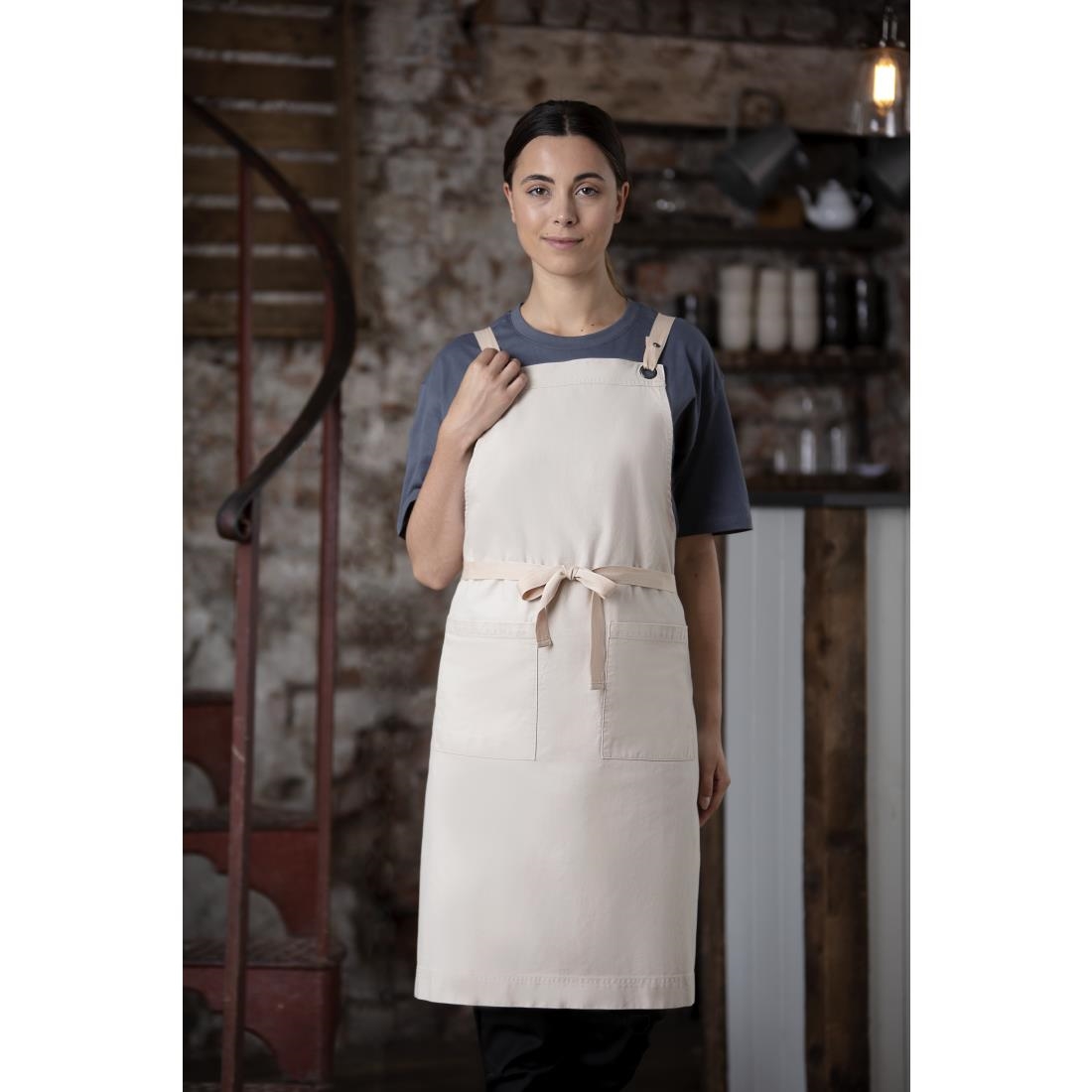 Southside Cotton Canvas Bib Apron Stone