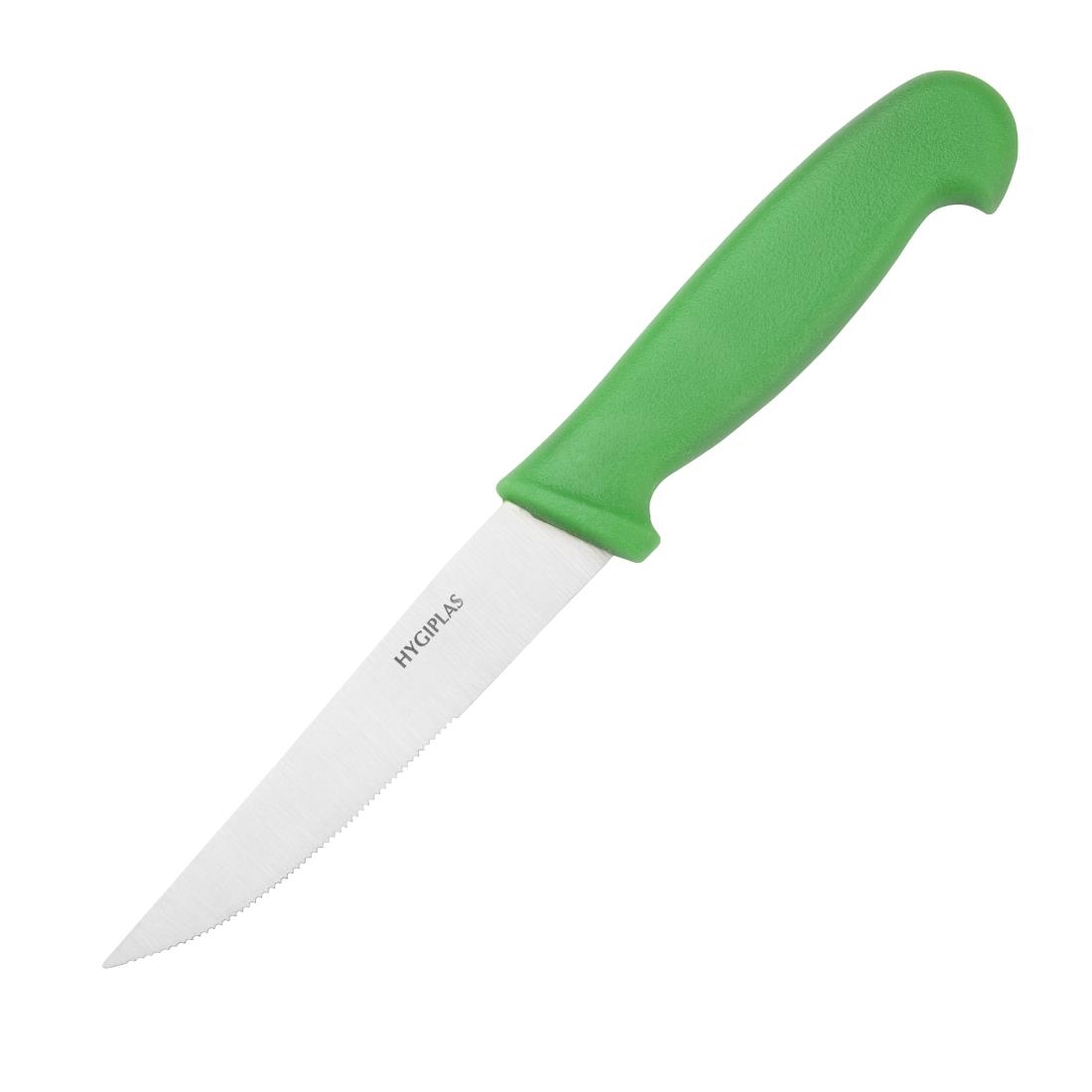 Hygiplas Serrated Vegetable Knife Green 10cm