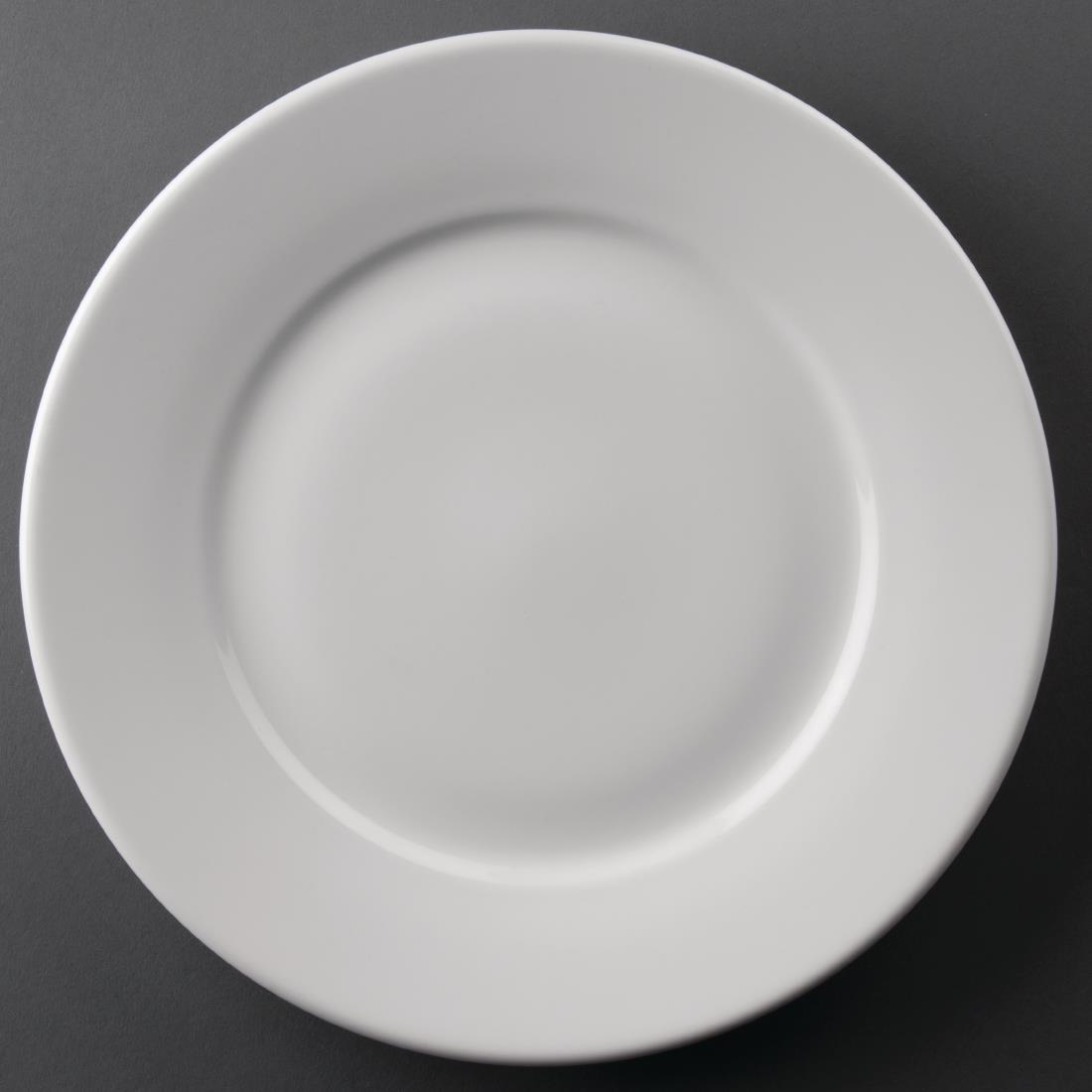 Olympia Athena Wide Rimmed Plates 254mm White (Pack of 12)