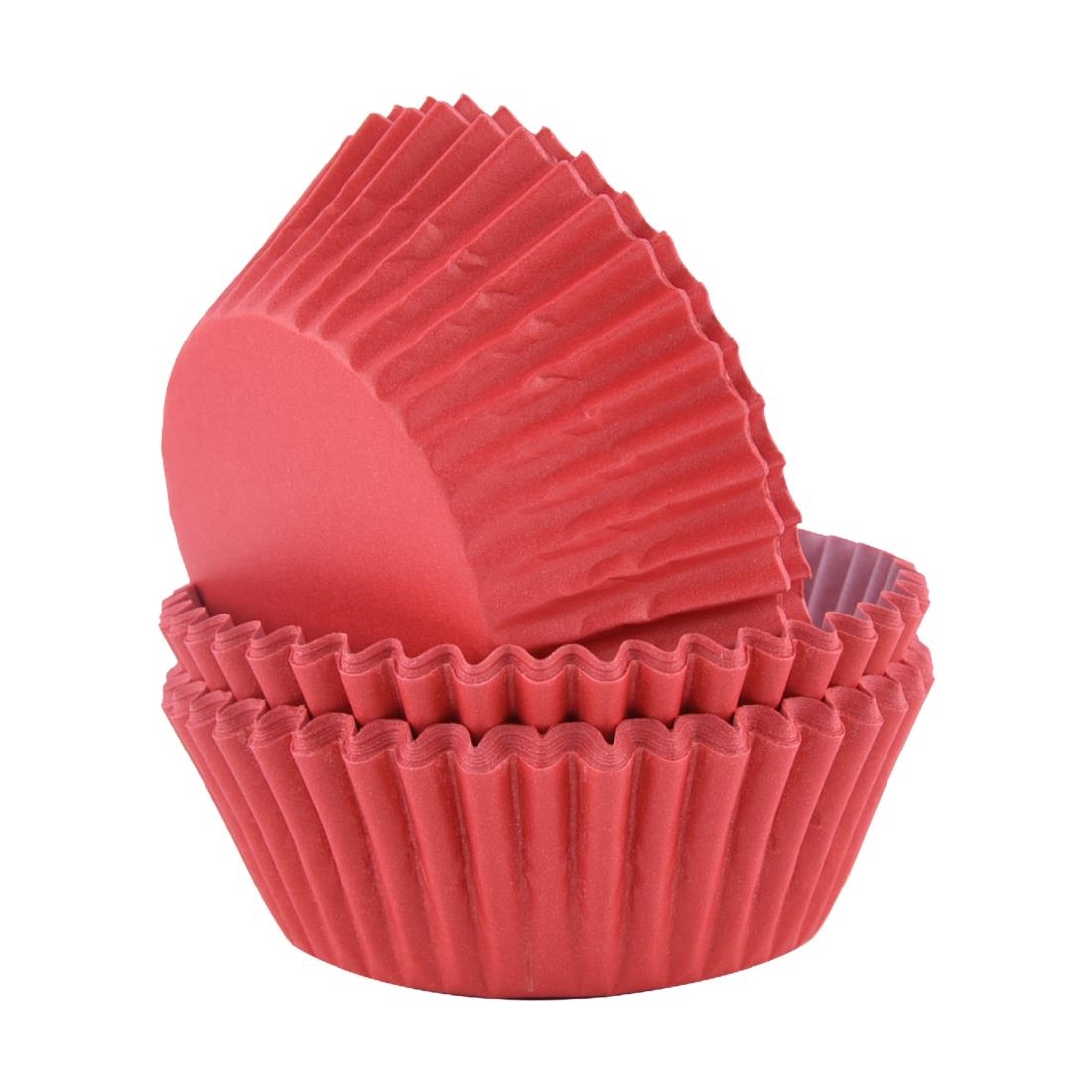 PME Block Colour Cupcake Cases Red, Pack of 60