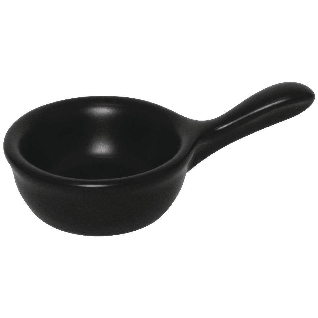 Olympia Mediterranean Pan Shape Miniature Bowls Black 115 x 68mm (Pack of 12)