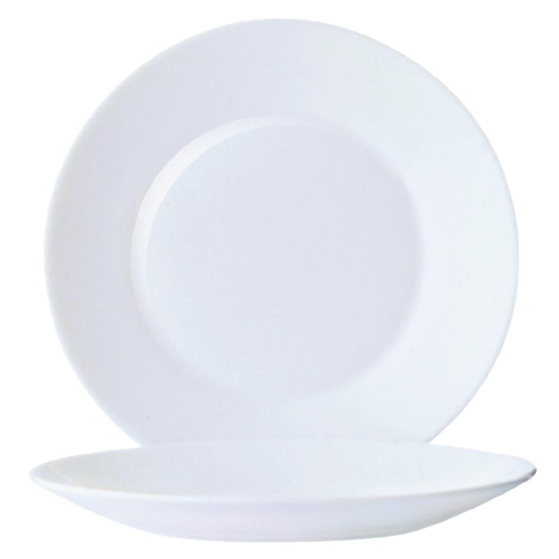 Arcoroc Opal Restaurant Wide Rim Plates 195mm (Pack of 6)