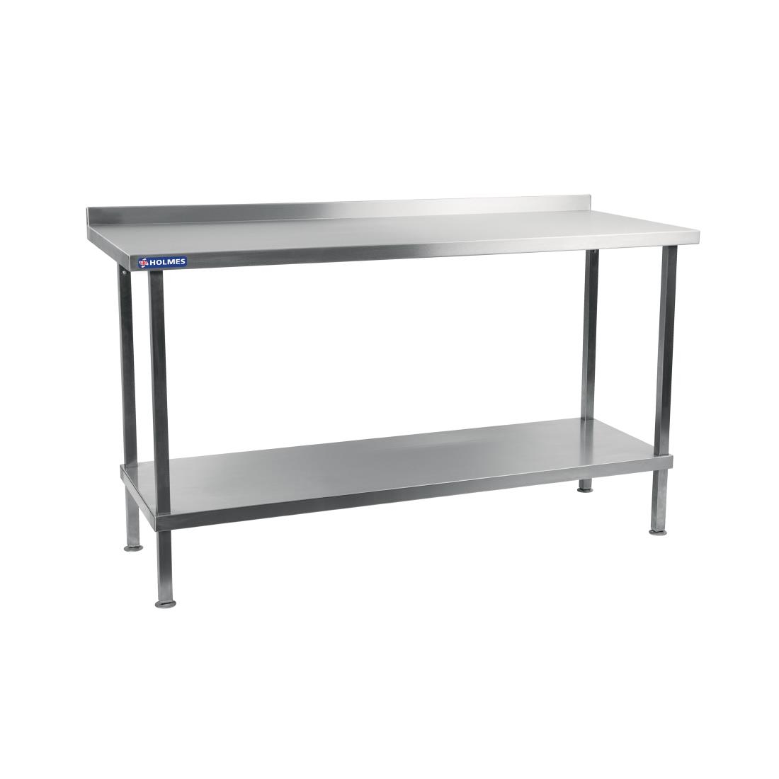 Holmes Stainless Wall Table with Upstand 1800mm