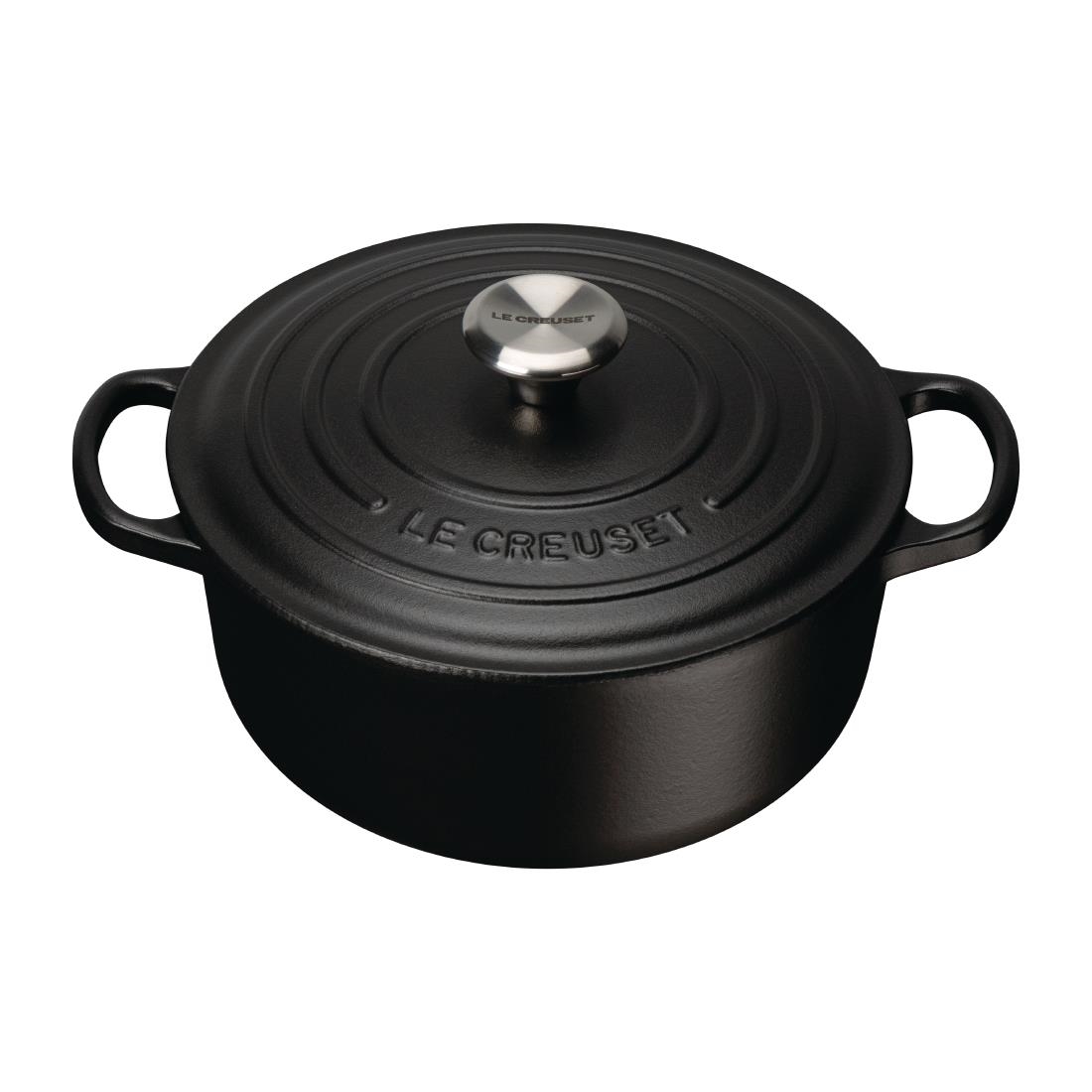 Le Creuset Cast Iron Round Casserole 24cm 4.2Ltr Satin Black