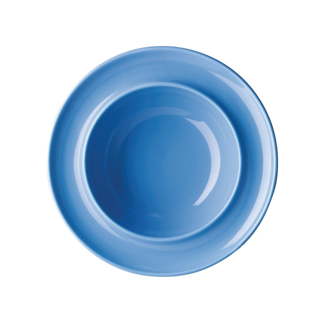 Olympia Heritage Raised Rim Bowl Blue 205mm (Pack of 4)