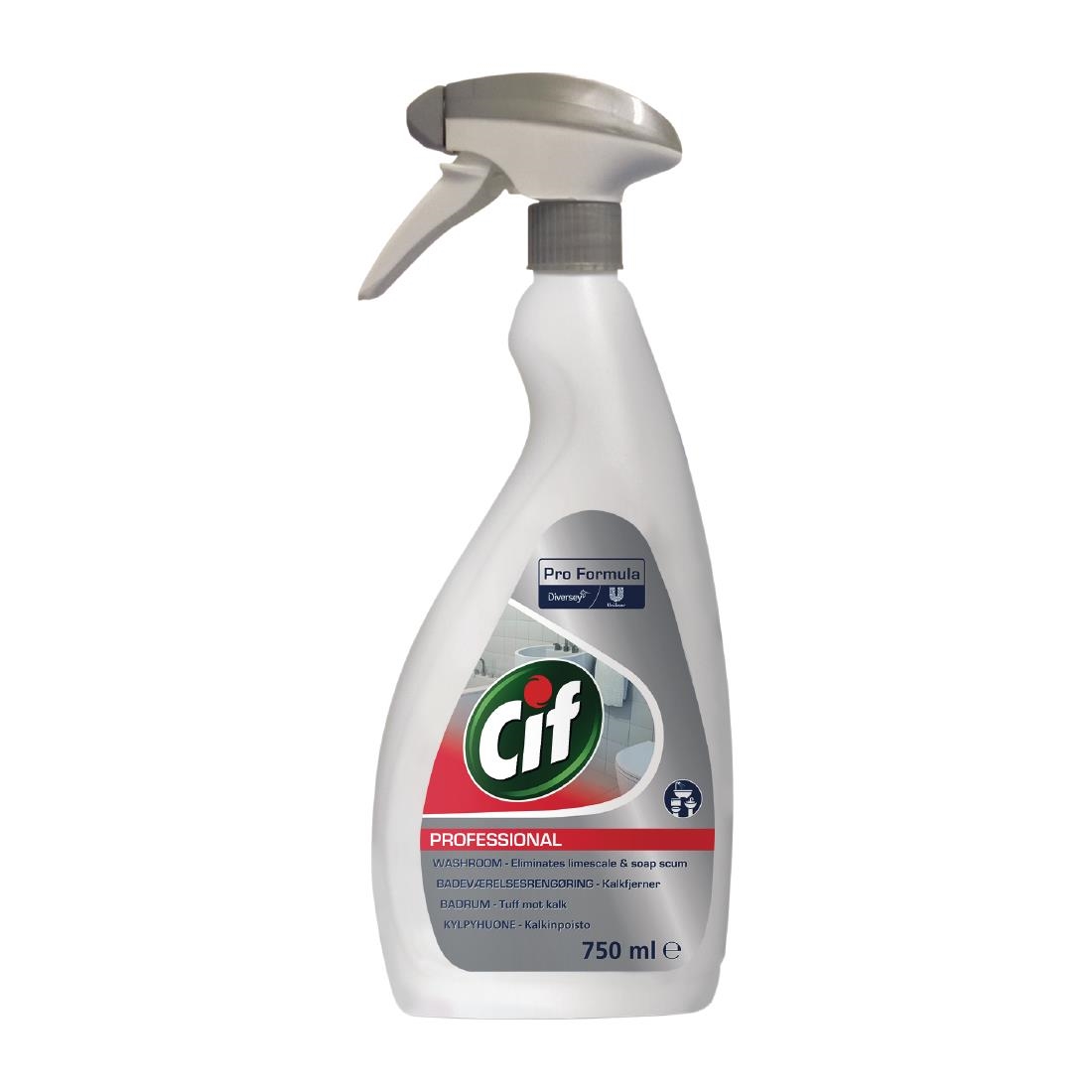 Cif Pro Formula 2-in-1 Washroom Cleaner and Descaler Ready To Use 750ml (6 Pack)