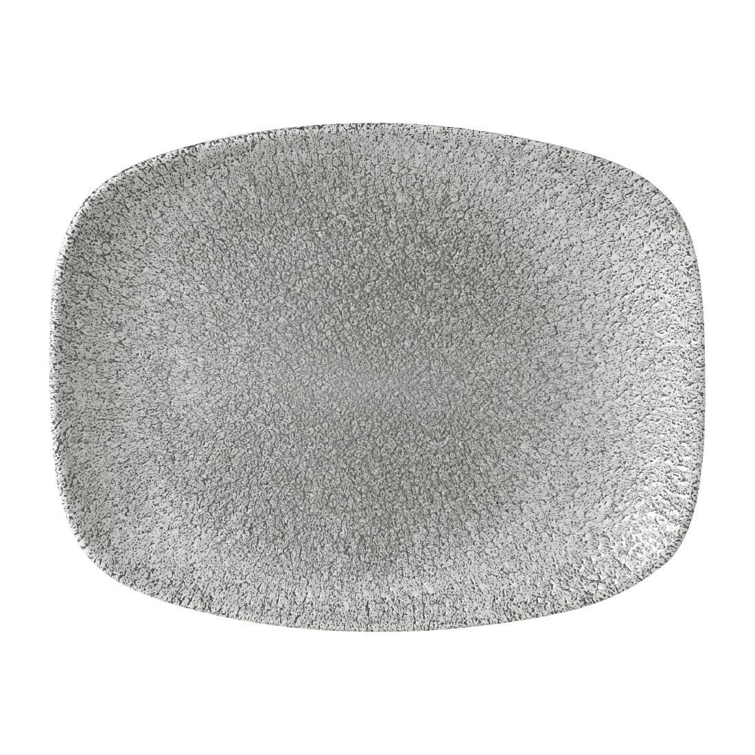 Churchill Raku Oblong Plates Jasper Grey 262x203mm (Pack of 12)