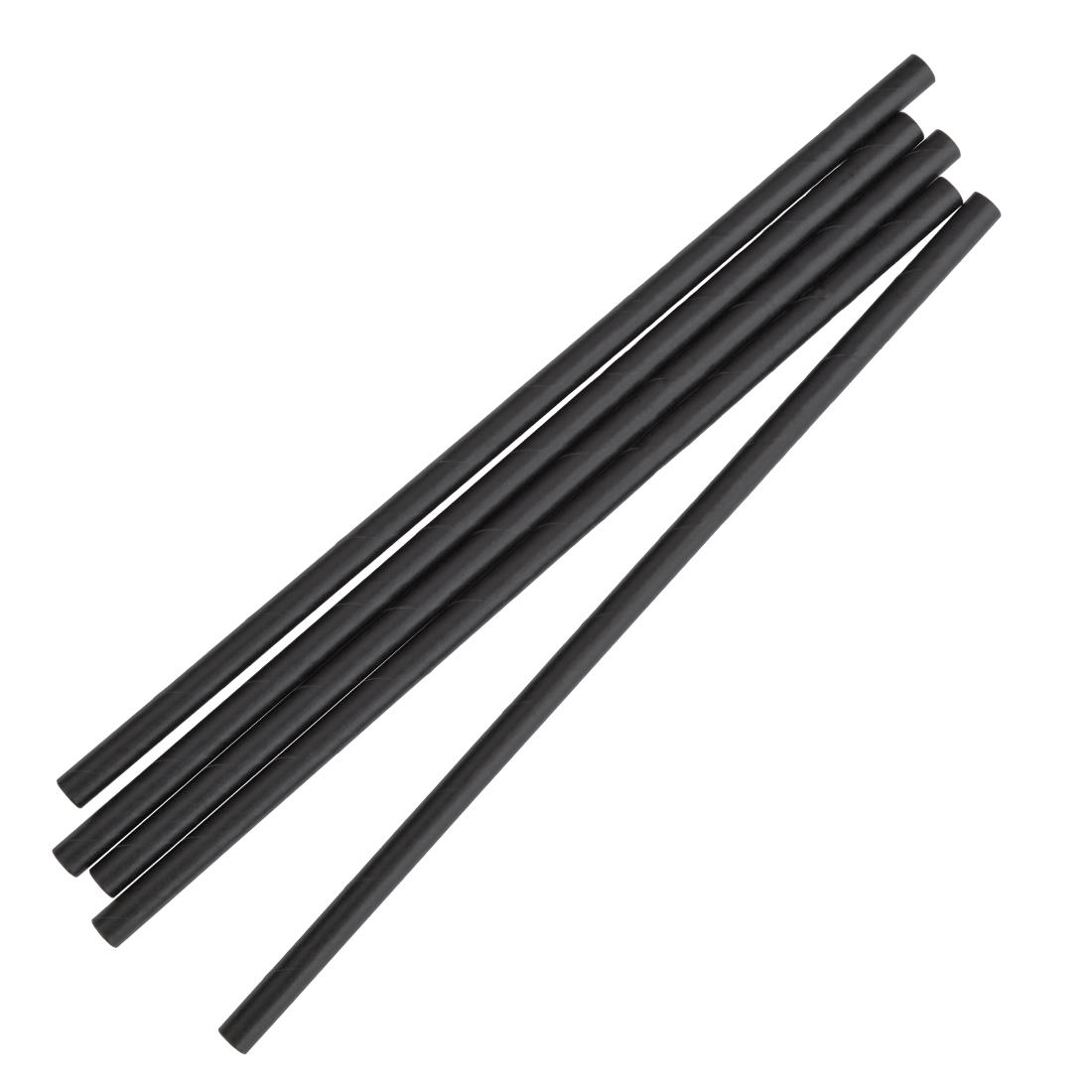 Fiesta Green Individually Wrapped Compostable Paper Straws Black (Pack of 250)