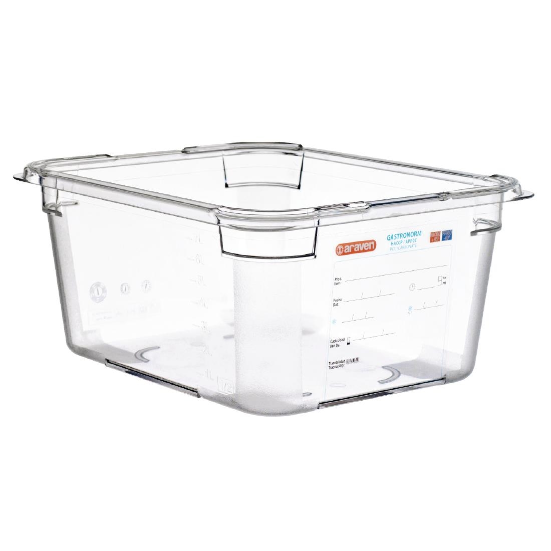 Araven Polycarbonate 1/2 Gastronorm Container 11.3Ltr