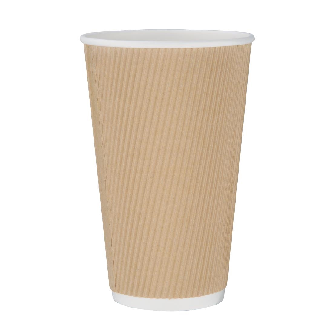 Fiesta Ripple Wall Takeaway Coffee Cups Kraft 455ml / 16oz (Pack of 500)