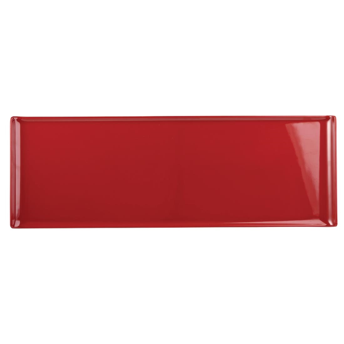 Alchemy Buffet Red Melamine Rectangular Trays 580x 200mm (Pack of 4)