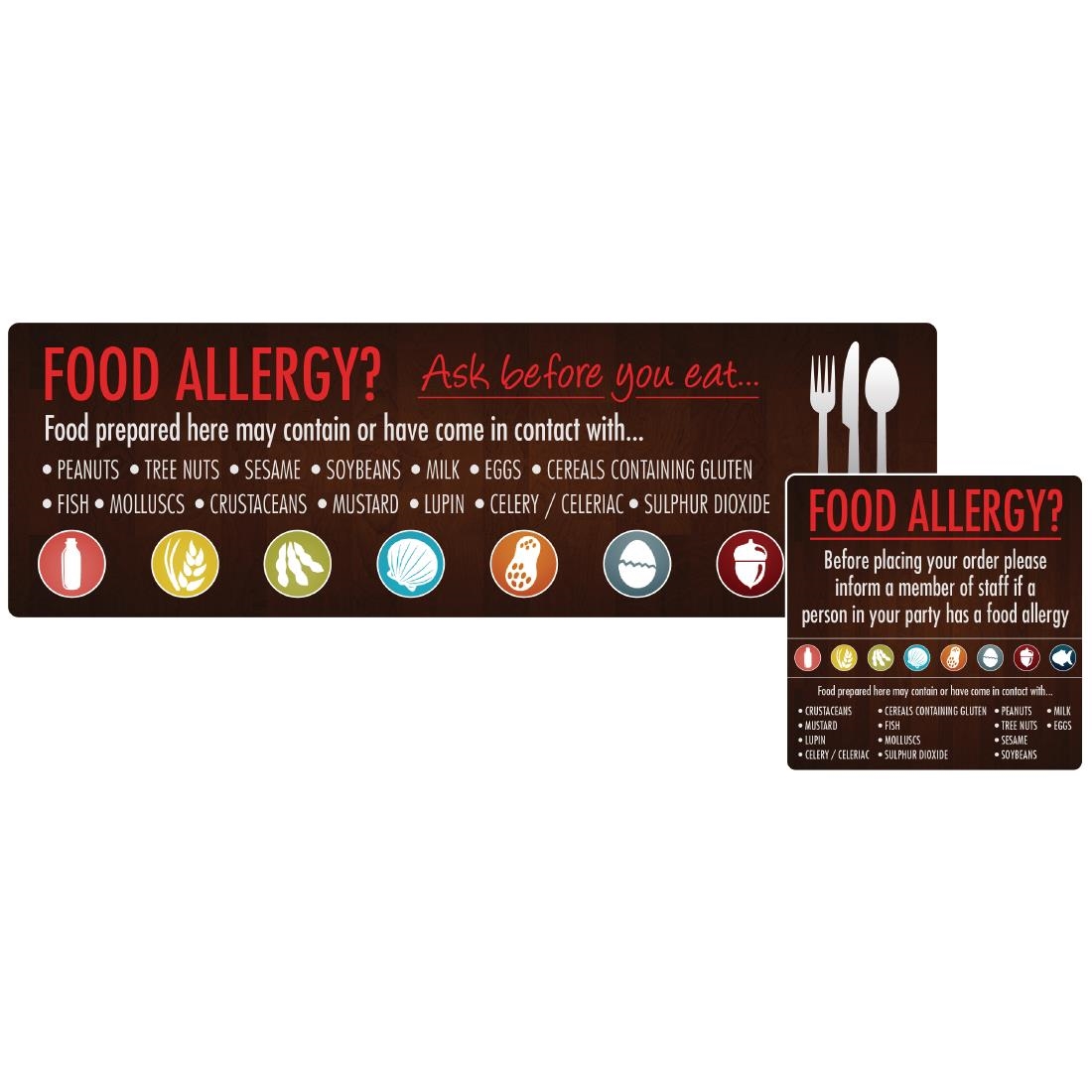 Food Allergen Window and Wall Stickers (Pack of 8)