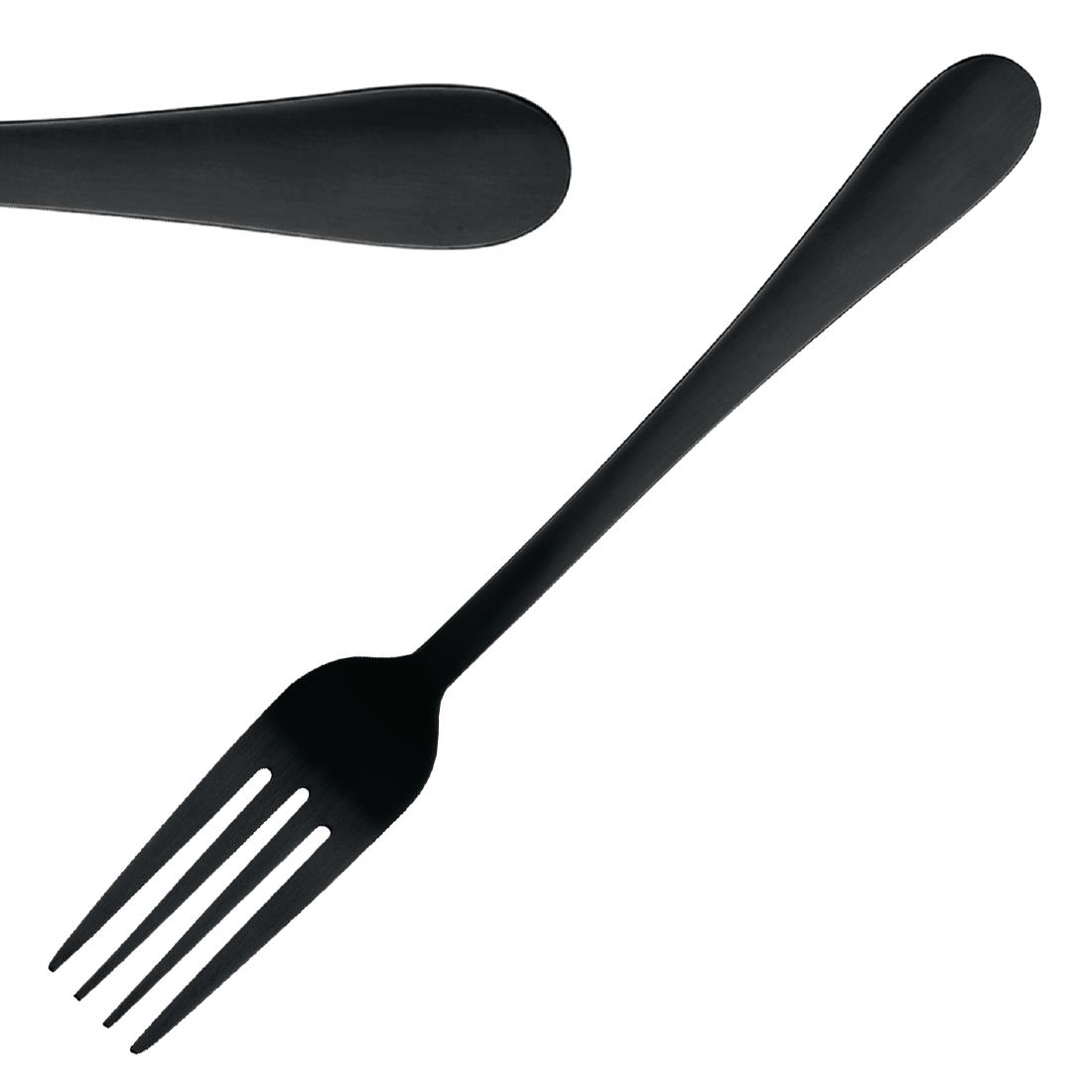 Olympia Etna Black Dessert Fork (Pack of 12)