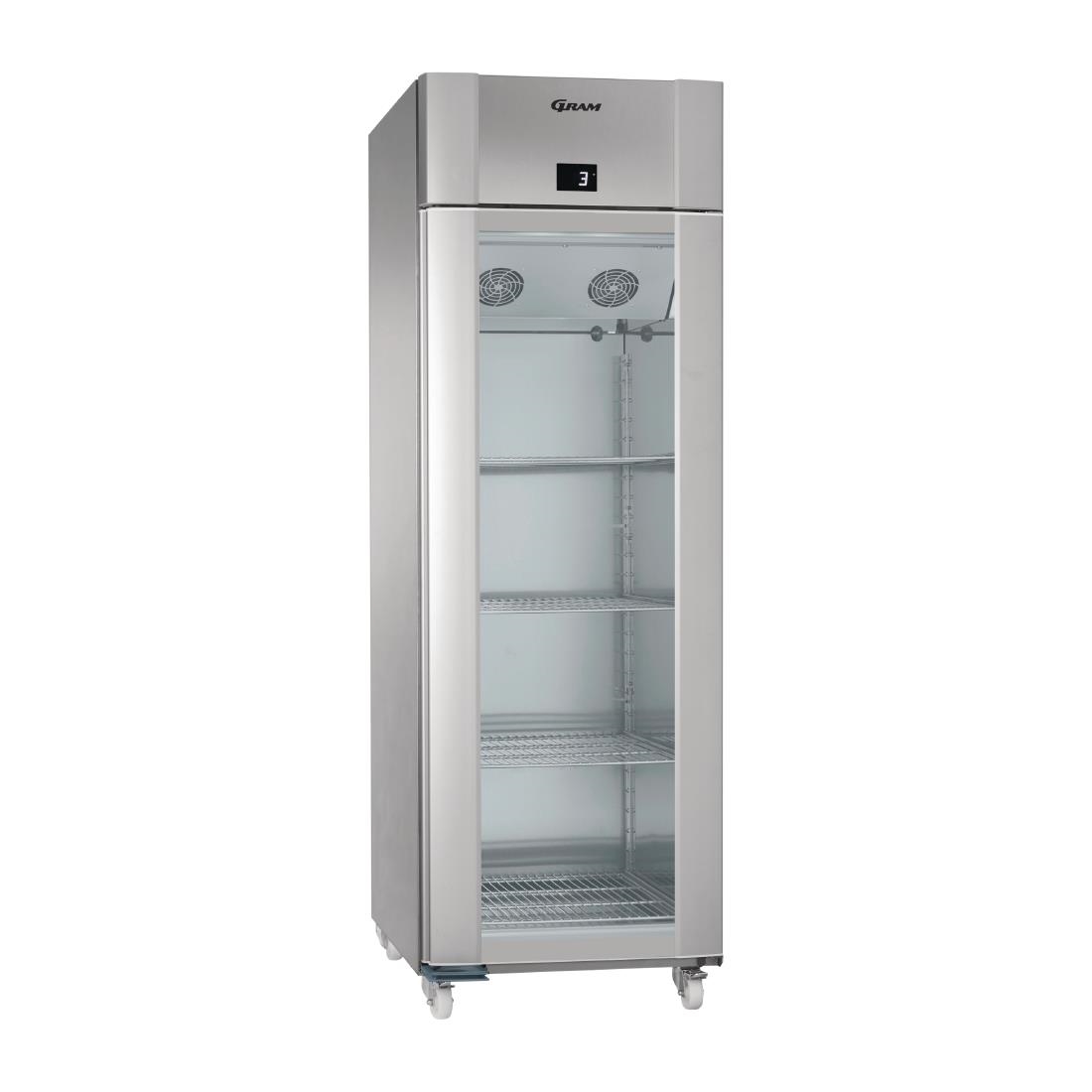 Gram Eco Plus 1 Glass Door 610Ltr Fridge Stainless Steel KG 70 CCG C1 4N